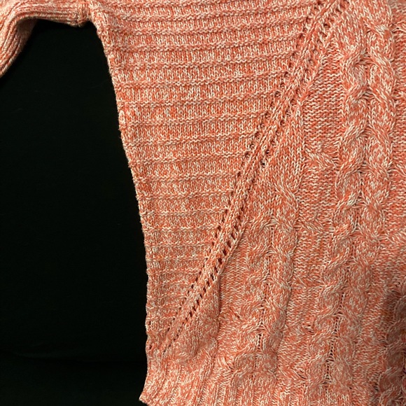 Express Dolman Hi-Low 3/4 sleeve Cable Knit V-Neck Sweater - Picture 9 of 15